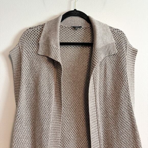 Lafayette 148 Open Knit Side Button Open Knit Open Front Cardigan Size M - Picture 3 of 10